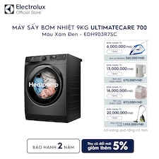 Máy sấy quần áo Electrolux bơm nhiệt 9kg UltimateCare 700 xám