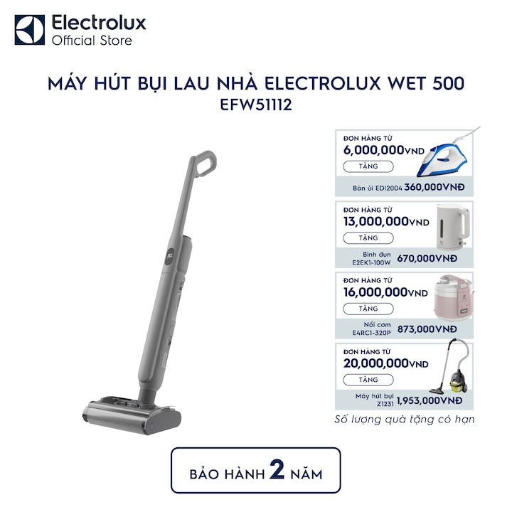 M&aacute;y h&uacute;t bụi lau nh&agrave; kh&ocirc;ng d&acirc;y Wet 500 17.4V - X&aacute;m