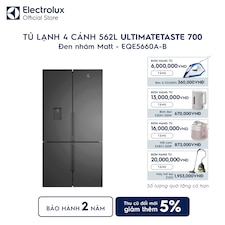 Tủ lạnh Electrolux 4 cánh 562L UltimateTaste 700 Đen nhám