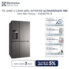 Tủ lạnh Electrolux 4 cánh 609L UltimateTaste 900 Xám đậm