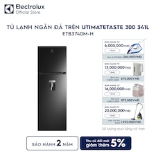 Tủ lạnh Electrolux ngăn đá trên 341L UltimateTaste 300 Đen