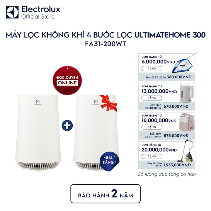 M&aacute;y lọc kh&ocirc;ng kh&iacute; Electrolux ph&ograve;ng 26m&sup2; UH300 bộ lọc HEPA