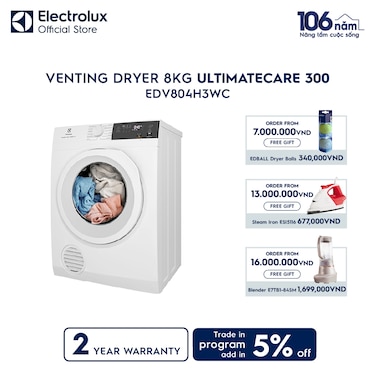 8kg UltimateCare 300 venting dryer