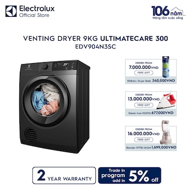 9kg UltimateCare 300 venting dryer