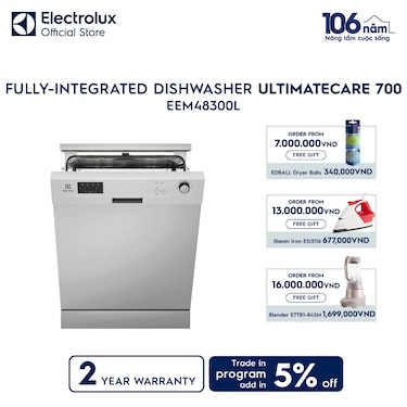 60cm UltimateCare 700 fully-integrated dishwasher with 14 place settings