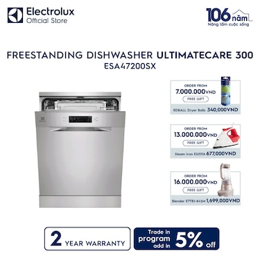 60 cm UltimateCare 300 freestanding dishwasher with 13 of place settings