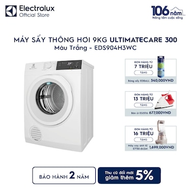 M&#225;y sấy Th&#244;ng hơi 9kg UltimateCare 300 -&#160; Trắng