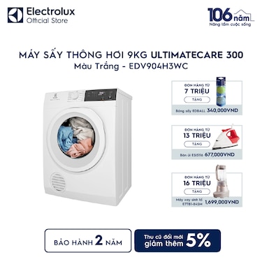 M&#225;y sấy Th&#244;ng hơi 9kg UltimateCare 300 - Trắng