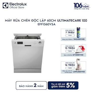 M&#225;y rửa ch&#233;n độc lập 60 cm UltimateCare 100 cho 13 bộ ch&#233;n đĩa