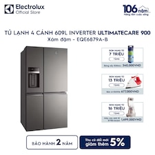Tủ lạnh 4 cánh 609 lít Inverter UltimateTaste 900 - Xám đậm Glossy