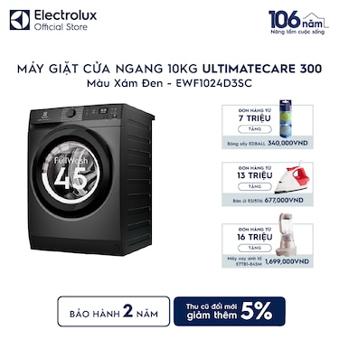 M&#225;y giặt cửa ngang 10kg UltimateCare 300 - X&#225;m đen