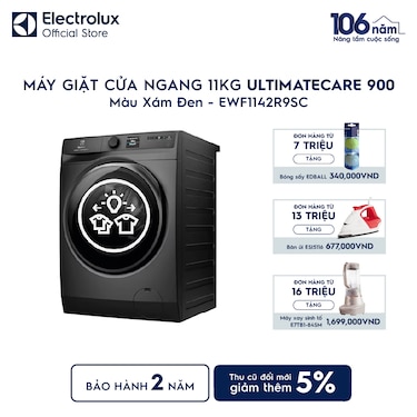 M&#225;y giặt cửa ngang 11kg UltimateCare 900 - X&#225;m đen