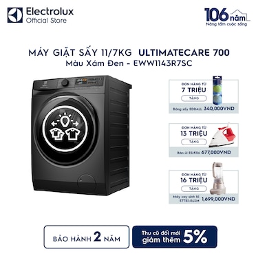 M&#225;y giặt sấy 11/7kg UltimateCare 700 - X&#225;m đen