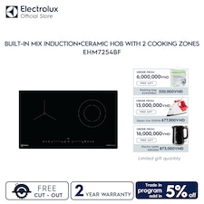 73cm 500 Series built-in mix induction+ceramic hob with 2 cooking zones
