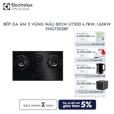 Bếp ga âm Electrolux 3 vùng nấu 80cm UT300 4.7kW, 1.65kW