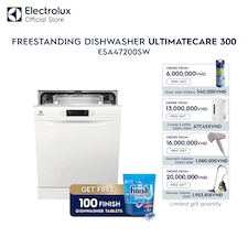 60 cm UltimateCare 300 freestanding dishwasher with 13 of place settings