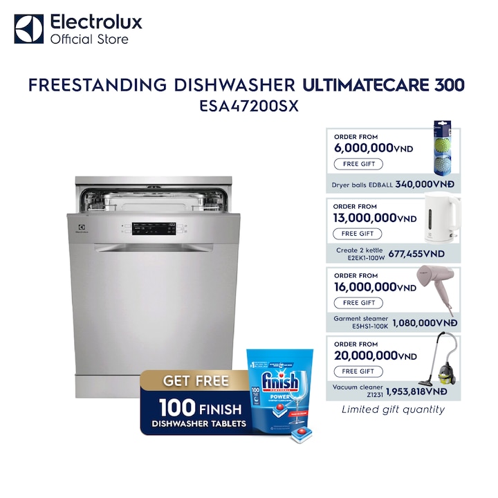 60 cm UltimateCare 300 freestanding dishwasher with 13 of place settings