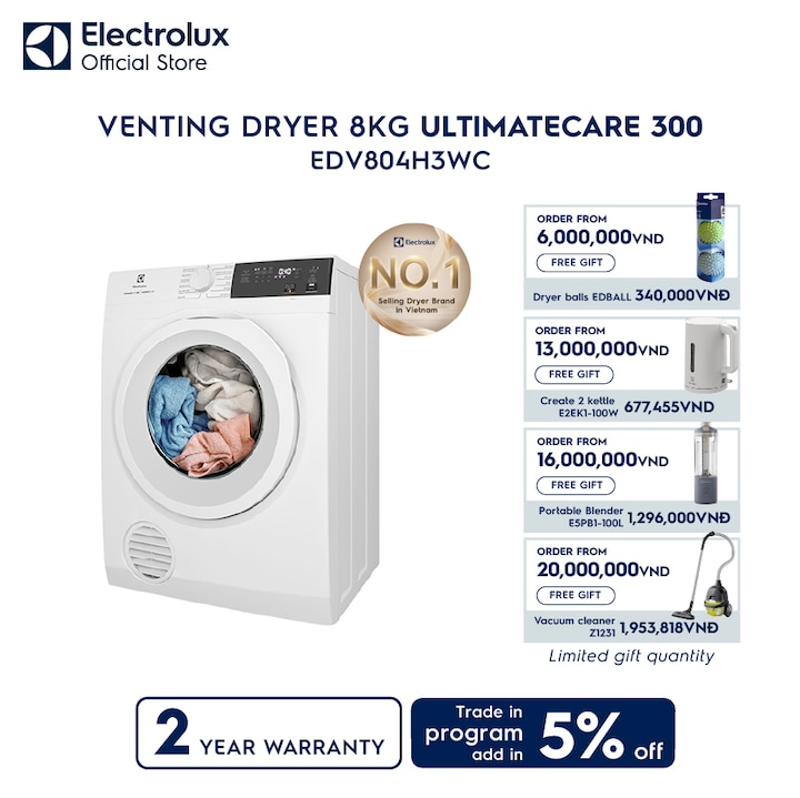 8kg UltimateCare 300 venting dryer