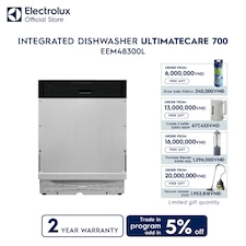 60cm UltimateCare 700 fully-integrated dishwasher with 14 place settings