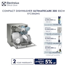 55cm UltimateCare 300 compact dishwasher with 8 place settings