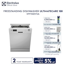 60 cm UltimateCare 100 freestanding dishwasher with 13 place settings