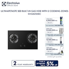 80cm UltimateTaste 500 built-in gas hob with 2 cooking zones