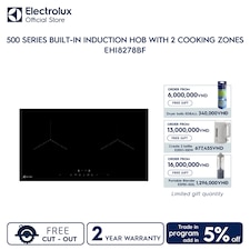 80cm 500 Series built-in induction hob with 2 cooking zones
