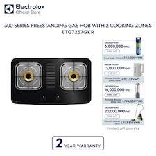 70cm 300 Series freestanding gas hob with 2 cooking zones