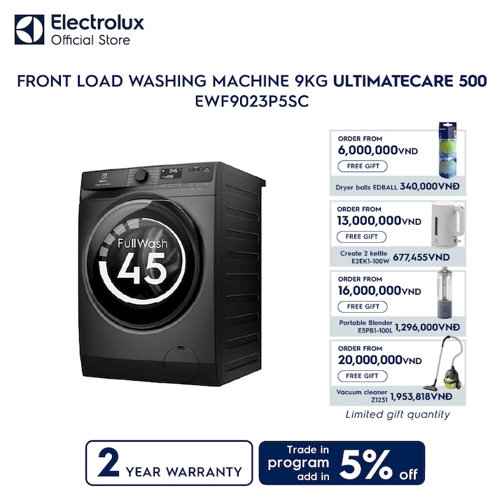 9kg UltimateCare 500 front load washing machine