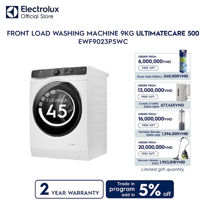 9kg UltimateCare 500 front load washing machine