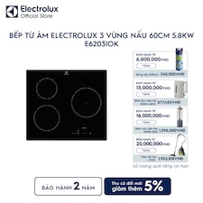 Bếp từ âm Electrolux 3 vùng nấu 60cm 5.8kW