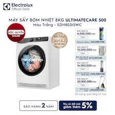 Máy sấy quần áo Electrolux bơm nhiệt 8kg UltimateCare 500