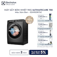 Máy sấy quần áo Electrolux bơm nhiệt 9kg UltimateCare 700 xám