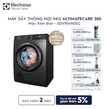Máy sấy quần áo Electrolux thông hơi 9kg UltimateCare 300 xám