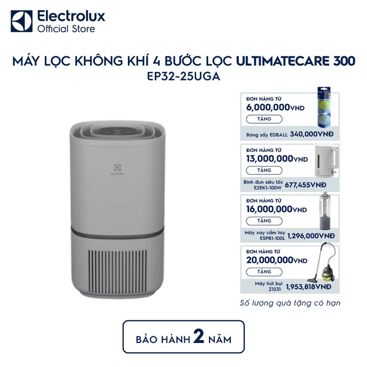 M&aacute;y lọc kh&ocirc;ng kh&iacute; Electrolux ph&ograve;ng 30m&sup2; UH300 bộ lọc HEPA