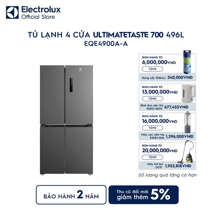 Tủ lạnh Electrolux 4 c&aacute;nh 496L UltimateTaste 700 X&aacute;m Arctic