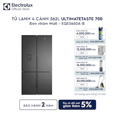Tủ lạnh Electrolux 4 cánh 562L UltimateTaste 700 Đen nhám