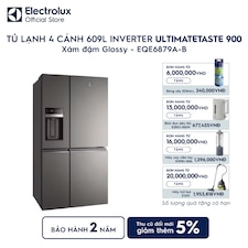Tủ lạnh Electrolux 4 cánh 609L UltimateTaste 900 Xám đậm