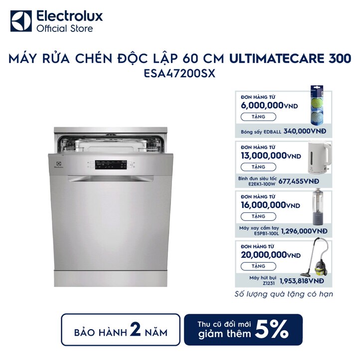 M&aacute;y rửa b&aacute;t độc lập 13 bộ 60cm UltimateCare 300 - Bạc