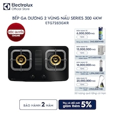 Bếp ga dương Electrolux 2 vùng nấu 70cm Series 300 4kW