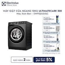 Máy giặt cửa ngang Electrolux 10kg UltimateCare 300 xám đen
