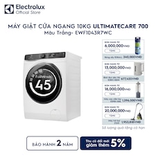 Máy giặt cửa ngang Electrolux 10kg UltimateCare 700 trắng