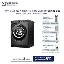 Máy giặt cửa ngang Electrolux 9kg UltimateCare 500 xám đen