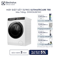 Máy giặt sấy Electrolux giặt 13kg + sấy 9kg UltimateCare 700