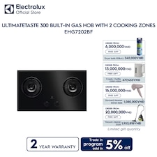 80cm UltimateTaste 300 built-in gas hob with 2 cooking zones