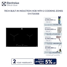 70cm built-in induction hob with 2 cooking zones