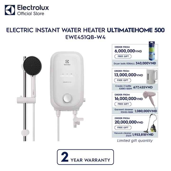 4.5kW UltimateHome 500 electric instant water heaterComfort Flow Tank