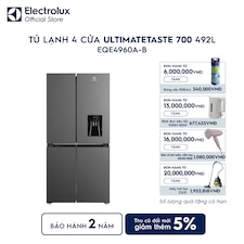 Tủ lạnh Electrolux 4 cánh 492L UltimateTaste 700 Đen nhám