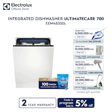 60cm UltimateCare 700 fully-integrated dishwasher with 14 place settings