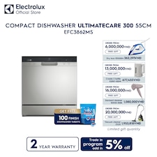 55cm UltimateCare 300 compact dishwasher with 8 place settings